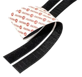 Velcro nalepovacia páska so suchým zipsom čierna / Páska so suchým zipsom / 20 mm / 5 m (VEL-EC60217)