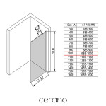 CERANO - Sprchová zástena Walk-in Onyx YL/P - 8 mm - čierna matná, bronzové sklo - 100x200 CER-686674