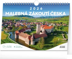 NOTIQUE Stolný kalendár Malebné zákutia Česka 2026 s extra veľkým kalendáriom, 30 x 21 cm (PGS-35701)