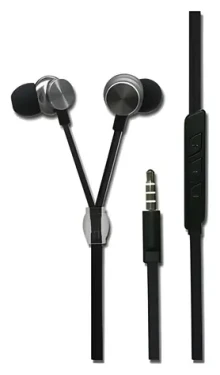 2GO In-Ear Luxury Zipper-Style antracitové / Slúchadlá do uší s mikrofónom / 3,5 mm jack / drôtové (794476)