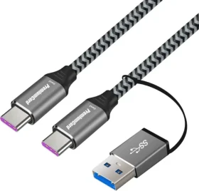 PremiumCord USB-C čierna / Dátový kábel / USB 3.2 GEN 2x2 / 20Gbit / s / 5A 100W / 2m (ku31cq2)