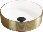MEXEN - Clarisa umývadlo na dosku 36 x 36 cm biele / zlaté 22073655