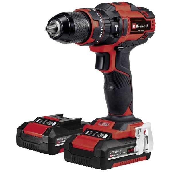 Einhell TE-CD 18 40 Li-i / Aku Vŕtací skrutkovač / 18V / 6.400 ot. za min. / 40 Nm / 2x 2.0Ah / sada príslušenstva 64 ks / dopredaj (4513992)