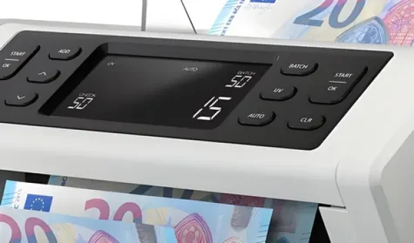 Safescan 2210 G2 biela / Počítačka bankoviek / UV detekcia / 1000 bankoviek za minútu / LCD displej (115-0708)
