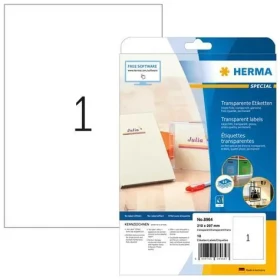 Herma Etikety A4 transparentné lesklé / Atramentové fóliové etikety / 210x297 mm / 10 ks (8964)