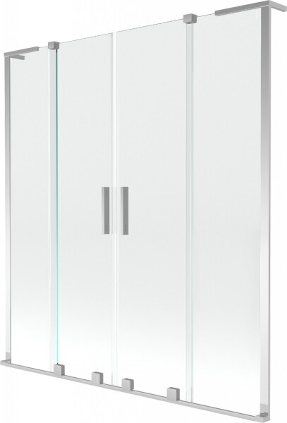 MEXEN/S - Velar L Duo dvojkrídlová posuvná vaňová zástena 150 x 150, transparent, chróm 896-150-003-02-01