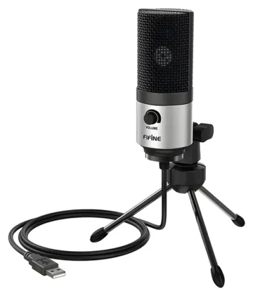 FIFINE K669BS strieborná / stolný mikrofón / kondenzátorový / trojnožka / USB (K669BS)