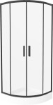 MEXEN/S - Rio štvrťkruhový sprchovací kút 70 x 70, transparent, čierna + vanička Rio 863-070-070-70-00-4710