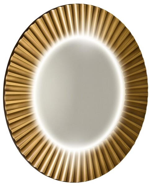 SAPHO - PRIDE STRIP guľaté zrkadlo s LED osvetlením v ráme, priemer 90cm, bronz PD954