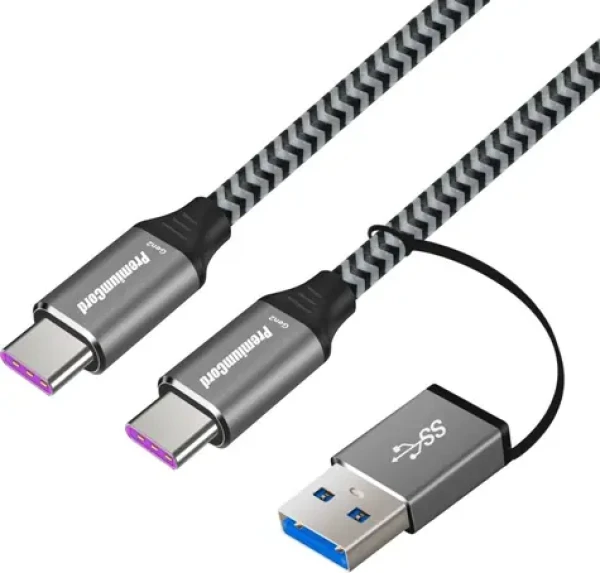 PremiumCord USB-C čierna / Dátový kábel / USB 3.2 GEN 2x2 / 20Gbit / s / 5A 100W / 2m (ku31cq2)