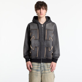 Mikina Off-White Arrow Distr Den Zip Skate Hoodie Highlighted Black M