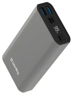 Colorway 20000mAh šedá / Powerbanka / 20W / 2x USB-A QC3.0 / USB-C PD / Lightning (CW-PB200LPH3GR-PDD)
