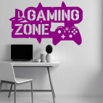 Veselá Stena Samolepka Gaming zone Farba: fialová, Veľkosť: 60 x 36 cm