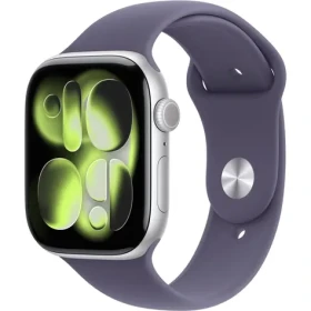 Apple Watch Series 11 GPS 42mm Strieborné hliníkové telo - Hmlovo fialový športový remienok M/L / 150-200 mm (MEU74MP/A)
