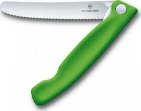 VICTORINOX Swiss Classic Olovrant skladací nôž s vlnitým ostrím zelená / Dĺžka čepele 11 cm (V-6.78 36.F4B)