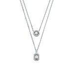 Michael Kors Slušivý dvojitý strieborný náhrdelník Brilliance MKC1745CZ040