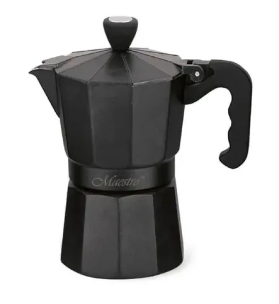 Maestro MR-1666-3 čierna / Moka kanvička / 3 šálky (MR-1666-3-BLACK)