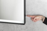 SAPHO - SORT zrkadlo s LED osvetlením 60x80cm, bezdotykový IR senzor, 2700-6500K, čierna mat ST080S