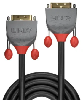 Lindy Anthra Line DVI-D Dual Link čierna 3M / DVI kábel / 2560×1600 px / 28 AWG / pozlátené konektory (36223)