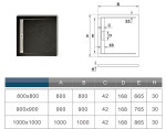 H K - Sprchovací kút MELODY BLACK LINE R808, 80x80 so zalamovacími dverami vrátane čiernej vaničky z liateho mramoru MBLINER808/BLACKSTAR8080SET