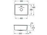 VILLEROY & BOCH VILLEROY & BOCH - Keramický drez Subway 60 SU White alpin podstavný 545 x 440 bez excentra 331001R1