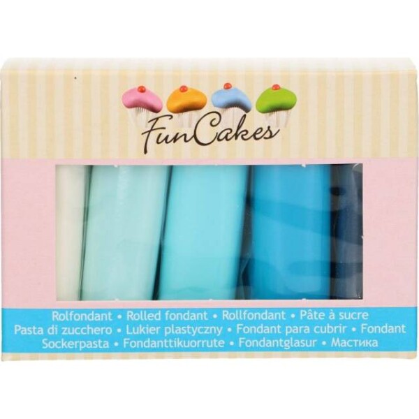 Sada modrých potahovacích hmot 5×100 g - FunCakes - FunCakes