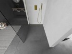 MEXEN/S - Kioto Sprchová zástena WALK-IN 80 x 200, transparent 8 mm, zlatá kartáčovaná 800-080-101-55-00