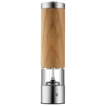 WMF Ceramill elektrický mlynček na korenie drevená / regulácia jemnosti mletia / akrylové sklo / Výška: 21.5 cm / 6x AAA (06.6737.4500)