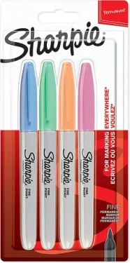 Sharpie Fine Popisovač permanentnej pastelovej farby / okrúhly hrot F / 4ks (2065402)