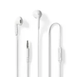 Nedis Káblová Slúchadlá biela / 3.5 mm / Dĺžka kábla: 1.20 m / Vstavaný mikrofón / Ovládanie Hlasitosti (HPWD2021WT)