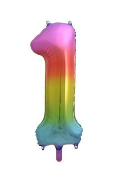 Mamido Fóliový balón číslo 1 dúhový 85 cm