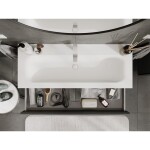 MEXEN/S - Rivel kúpeľňová skrinka 120 cm s umývadlom Vela, 2 zásuvky, reliéf, grafit mat/biela mat - 91A20-12047-2-BFF66-W23M 91A20-12047-2-BFF66-W23M01