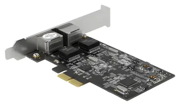 DeLock / Sieťová karta / PCI Express x2 / 2x RJ45 2,5 Gigabit LAN / RTL8125 (89530)