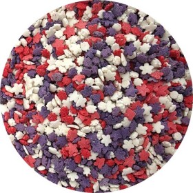 Cukrové zdobenie červeno-fialovo-biely mix 80g - I LOVE CAKES - I LOVE CAKES