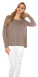 Trendy KouCla fine knit jumper Polka Dot Chiffon Einheitsgroesse