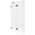 MEXEN/S - Lunar vaňová zástena 2-krídlová ľavá 90 x 150, transparent, grafit kartáčovaná 897-090-100-66-00-L