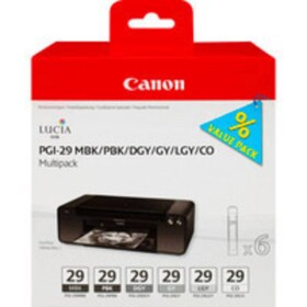 Canon PGI-29 atramenty originál šedá, svetlo šedá , čierna, matná čierna, foto čierna, Chroma Optimizer; 4868B018