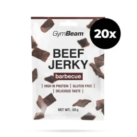 Sušené mäso Beef Jerky - GymBeam (barbecue, 20 x 50 g) (35542-11-20x50g-barbecue)