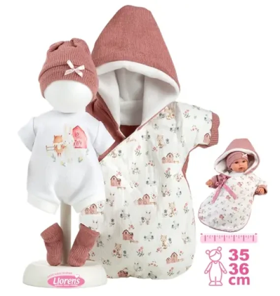 Llorens M636-50 oblečok pre bábiku bábätko NEW BORN veľkosti 35-36 cm s doplnkami