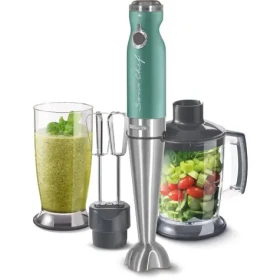 Sencor SHB 5601GR-EUE3 zelená / Tyčový mixér / 1200 W / 20 rýchlostí / nádoba 800 ml / sekáčik 1250 ml (8590669285785)
