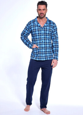 Cornette pyžamo 114/76 M-2XL pánske pyžamo na zips tmavě modrá XXL