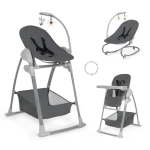 Hauck Jedálenský Set Sit N Relax 3v1 (stolička, sedátko na stoličku, kresielko), Dark Grey (HK665558)