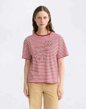 Thinking MU Tigres y Leones Milly Yarn Dyed Lucia Tee WHITE L