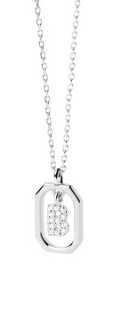 PDPAOLA Pôvabný strieborný náhrdelník písmeno "B" LETTERS CO02-513-U (retiazka, prívesok)
