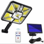 Aptel Závesná solárna LED lampa 600W s IR diaľkovým ovládaním čierna ZD97