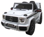 Mamido Elektrické autíčko Mercedes G63, biele s penovými EVA kolesami, mäkké sedátko, licencované
