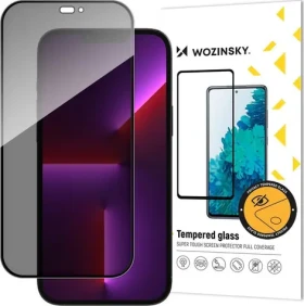Wozinsky Privacy Glass Anti Spy čierna / Ochranné sklo / Privacy filter / Apple iPhone 15 Pro Max