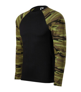 Maskáčové tričko LS unisex maskáčová zelená XS