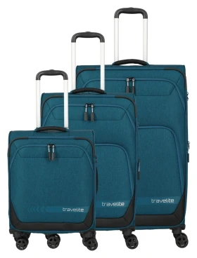 Travelite Kick Off 4w S, M exp, L exp Petrol S: 37 l / M: 69/73 l / L: 110/117 l TRAVELITE-6940-22