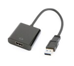 Gembird adaptér USB 3.0 A (M) na HDMI (F) / audio + video / kábel 15cm / 1080p60Hz / čierna (A-USB3-HDMI-02)